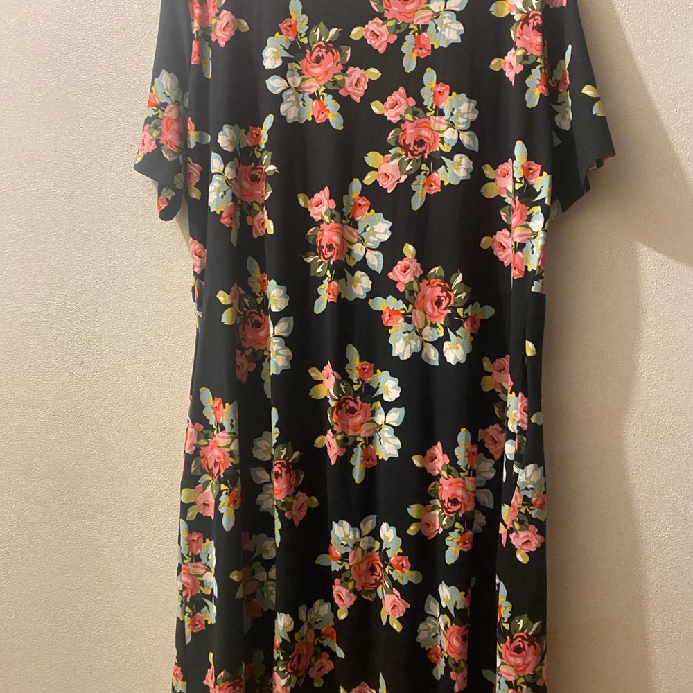 Women’s 3X Floral Black Dress with pockets - Picture 9 of 11